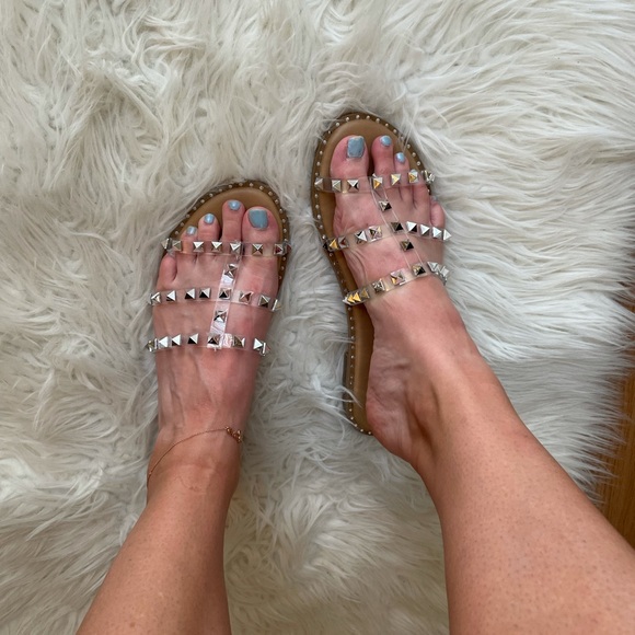 Clear Strap Spiked Sandals - Picture 11 of 12